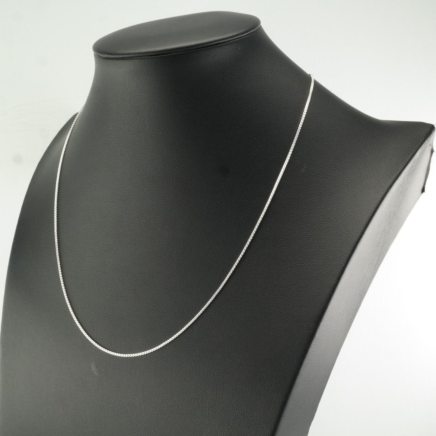 1mm 18 inch Box Chain Sterling Silver Italy