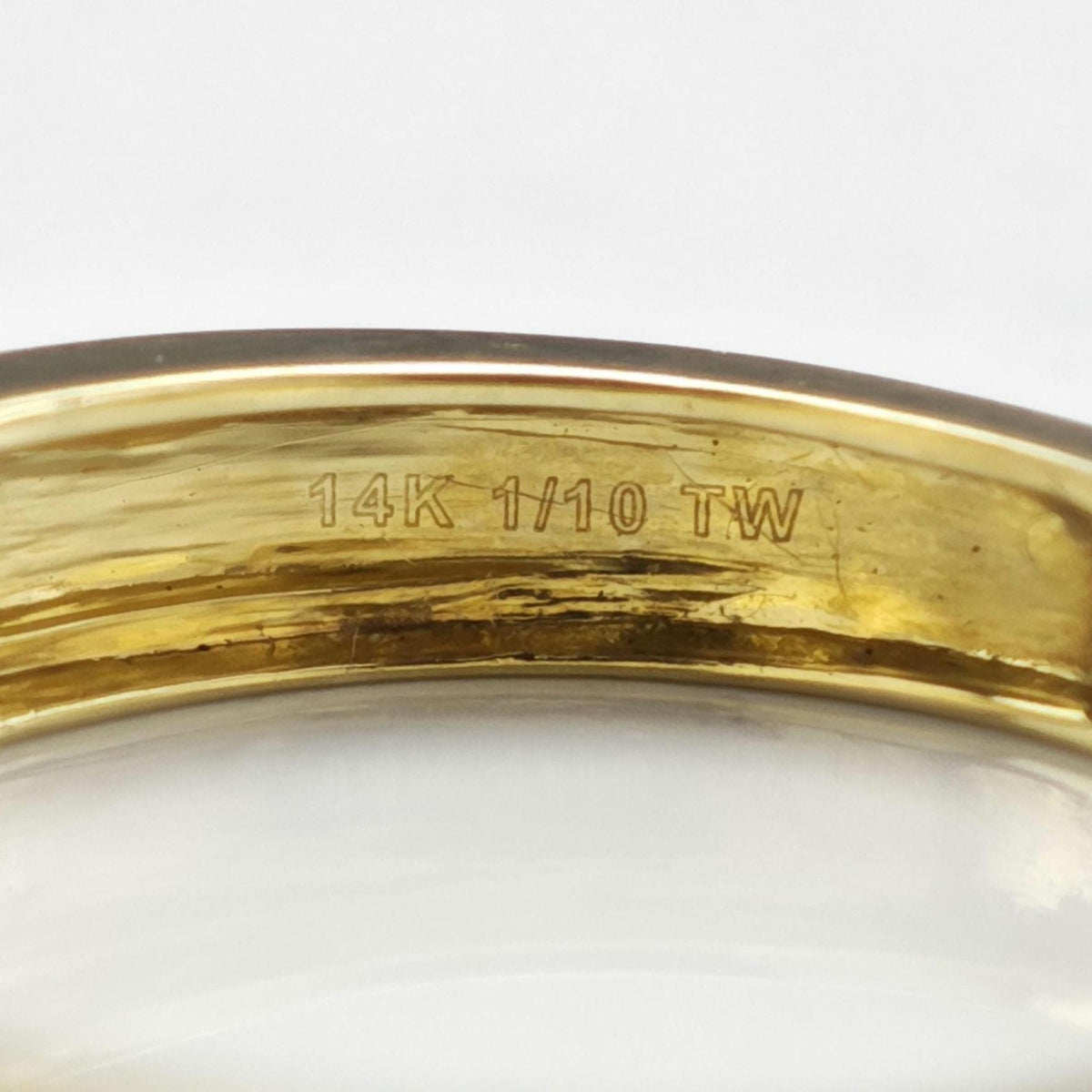 9 Diamond 14K Gold Band 4mm Sz 7 R6791