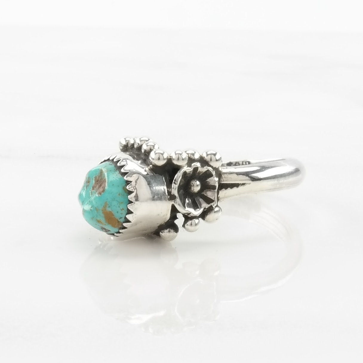 Vintage Native American Silver Ring Turquoise Sterling Blue Size 7