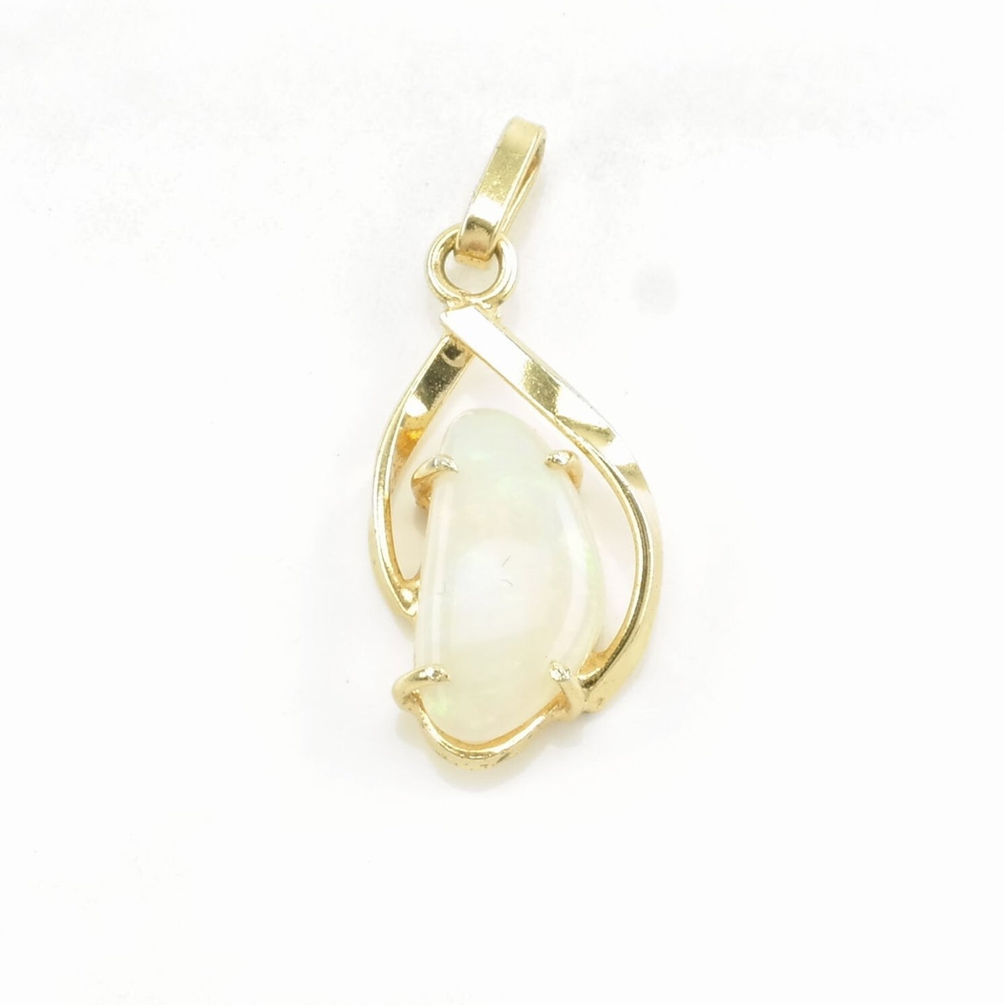 Vintage Natural Opal Gold Toned Sterling Silver Pendant