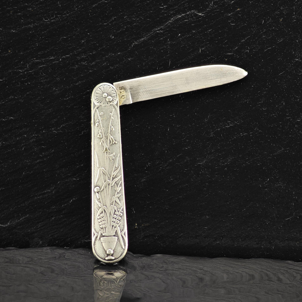 Antique Lilly Of The Valley Pocket Knife Sterling Silver MISC0418