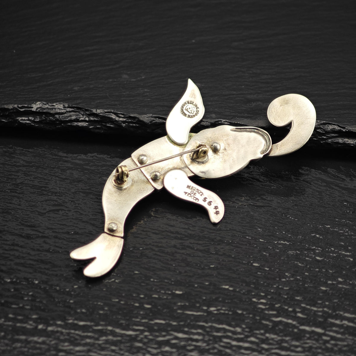 Margot De Taxco Enamel Koy Fish Sterling Silver Brooch B2262