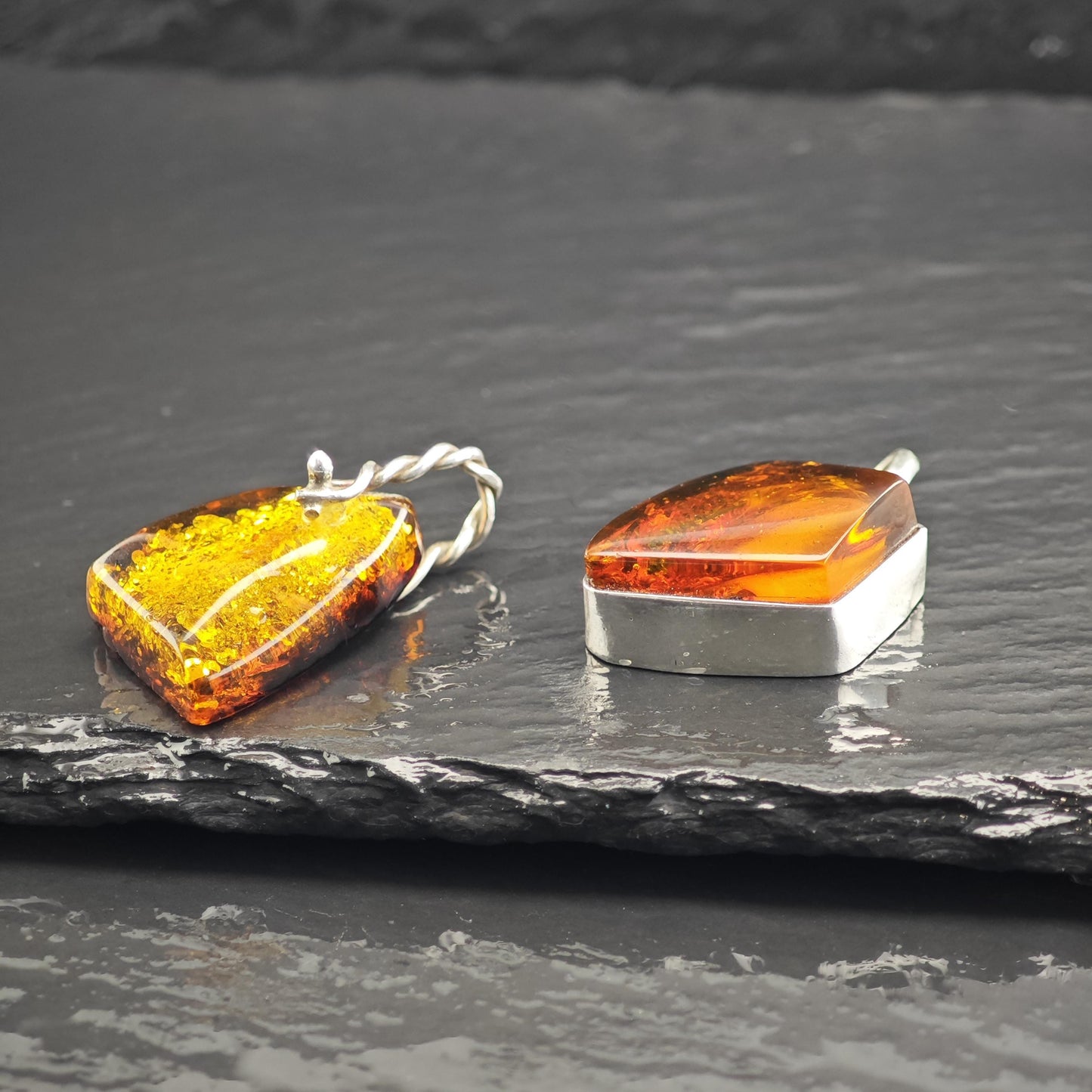 Choice of Baltic Amber Sterling Silver Pendants P3042