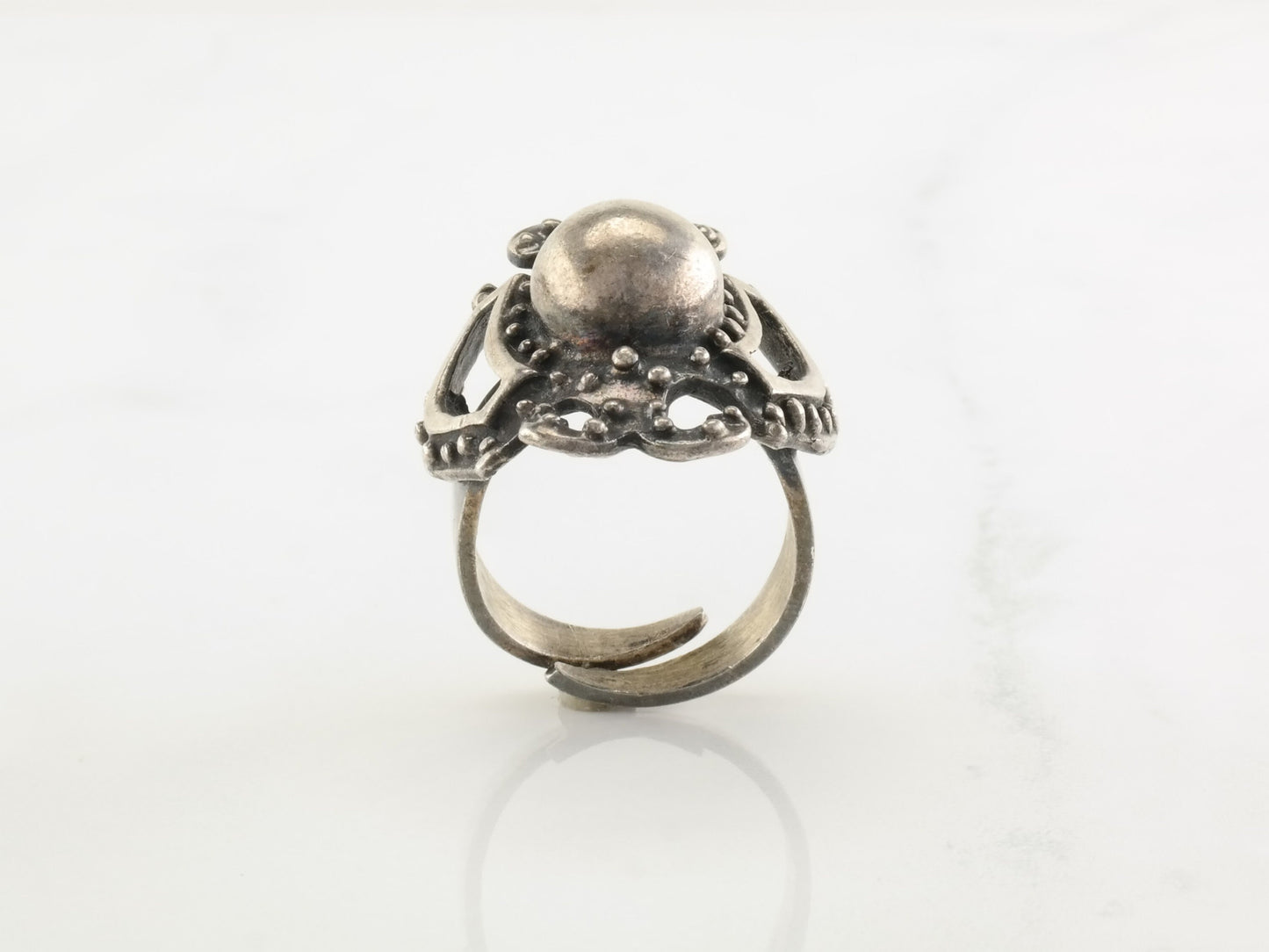 Vintage Brutalist Sterling Silver Ring Size 7 1/2