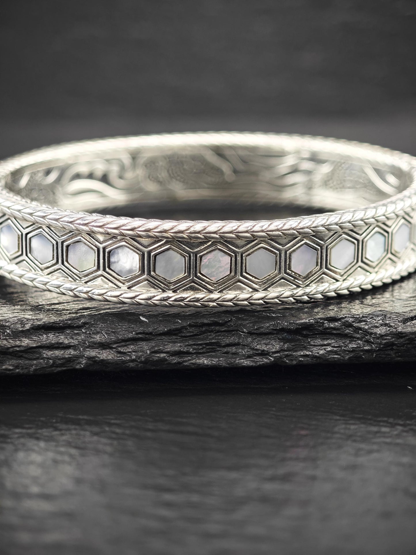 Angela by John Hardy, Jai MOP Bangle Bracelet Sterling Silver
