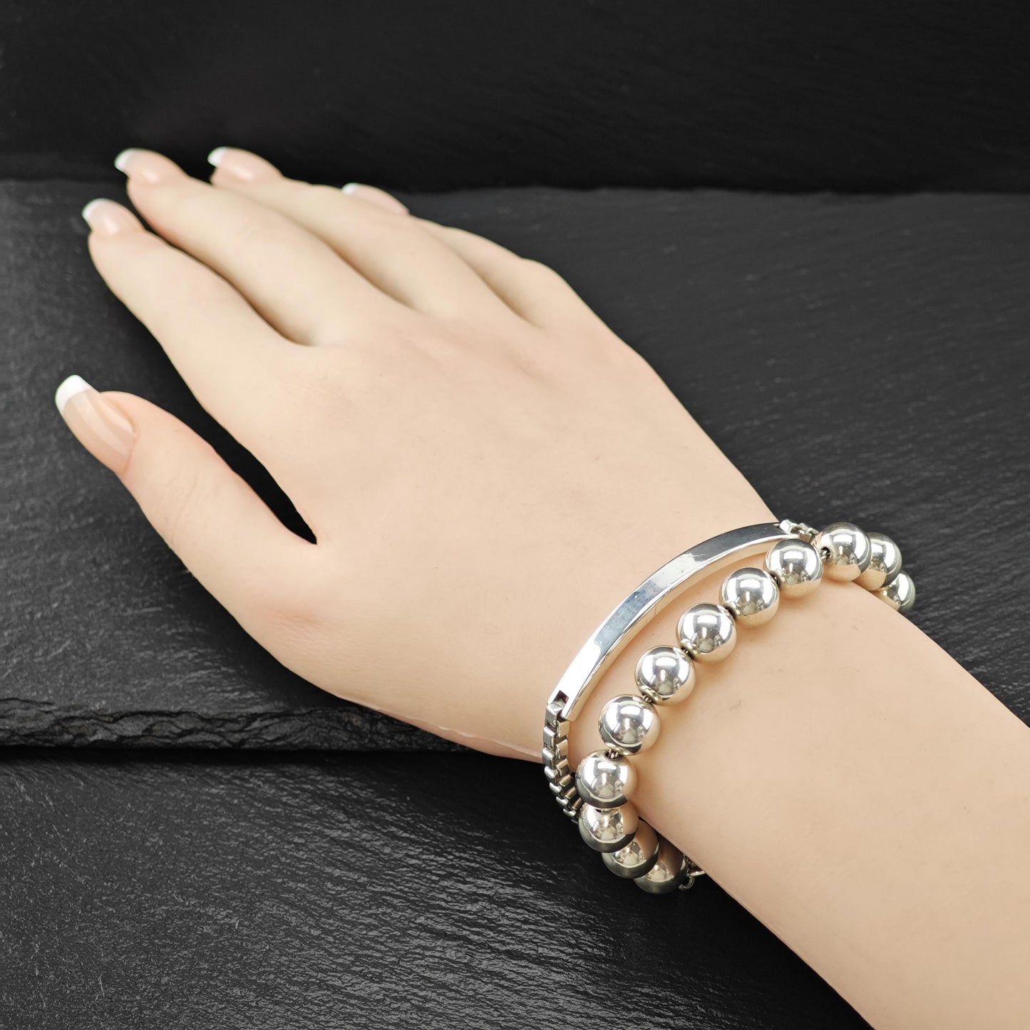 Tiffany & Co 10mm HardWear Ball Bracelet Sterling Silver Sz 6 1/4"