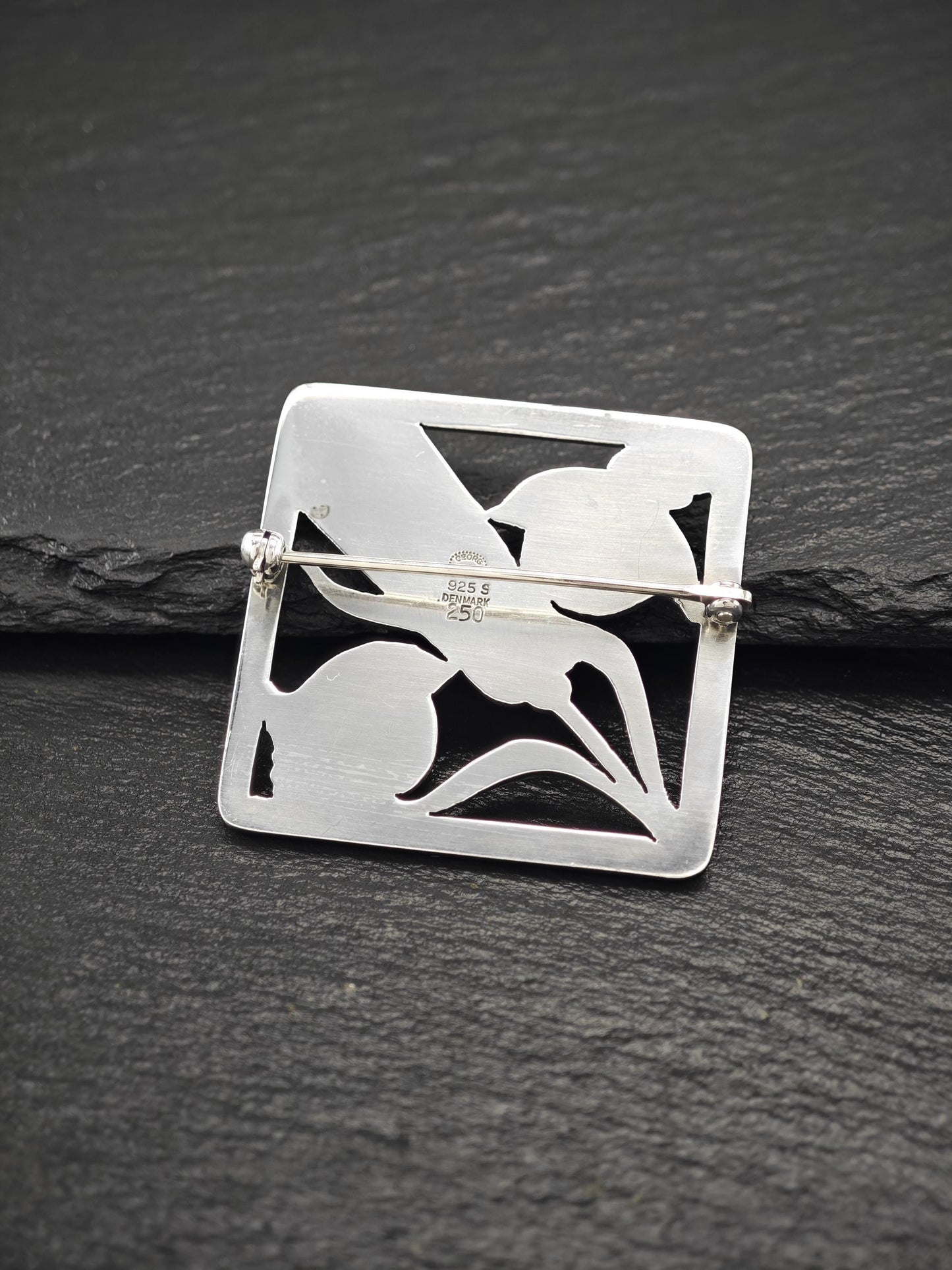 Georg Jensen 250, Floral Birds Brooch Sterling Silver