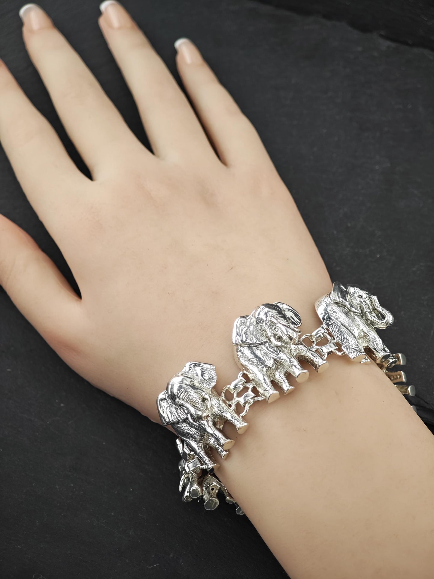 Carol Felley, Elephant Link Bracelet Sterling Silver