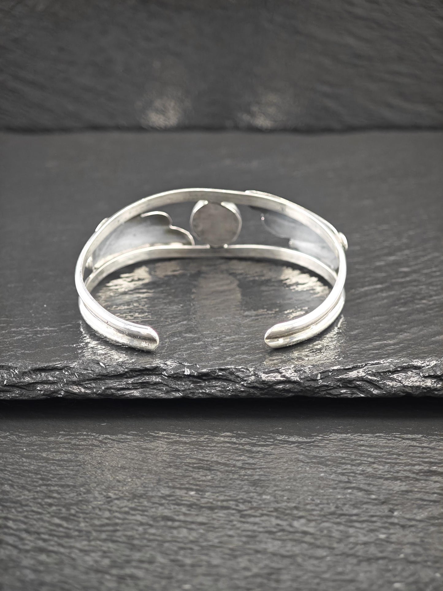 Southwest, Turquoise, Floral Cuff Bracelet Sterling Silver
