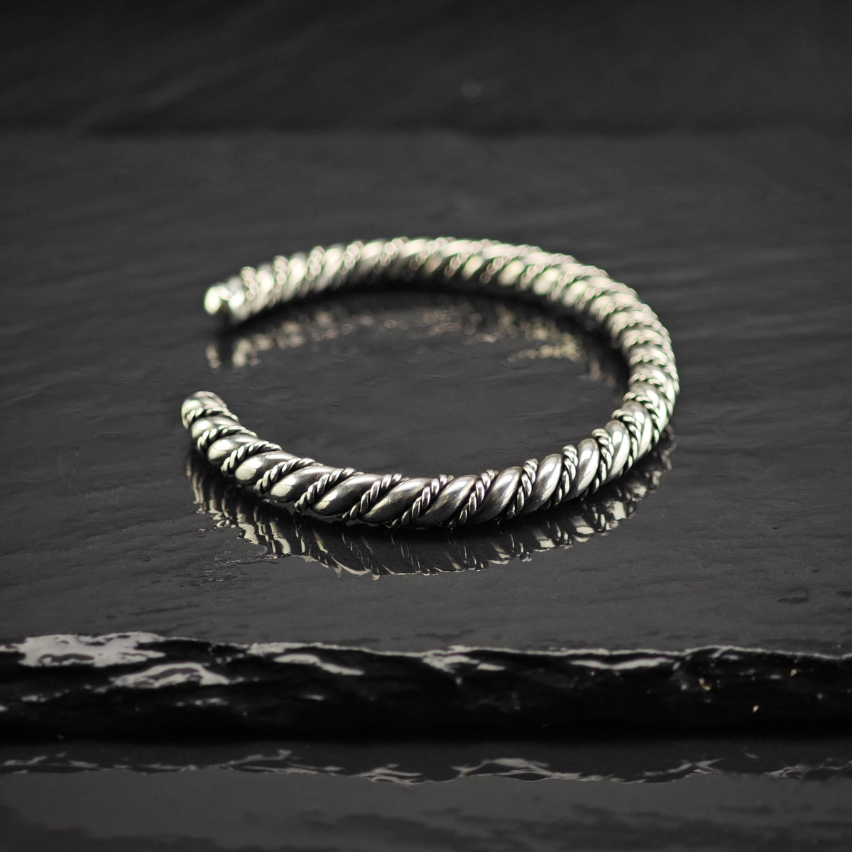 Handmade Heavy Twisted Sterling Silver Cuff Bracelet Sz 6 1/4" BR3176