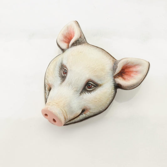 Sergio Bustamante Sterling Silver Brooch Pendant Pig's Head