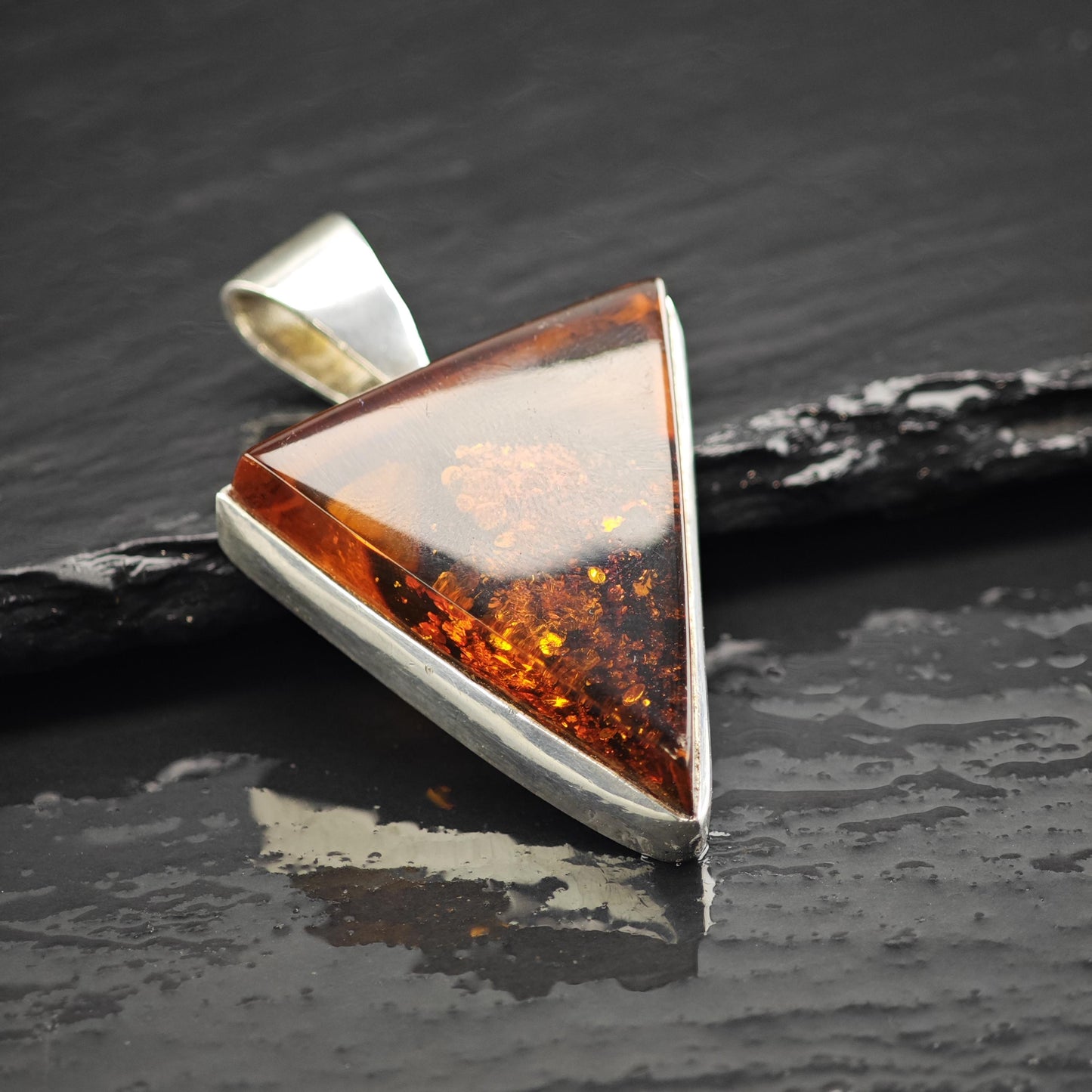 Baltic Amber Pendant Sterling Silver P3037