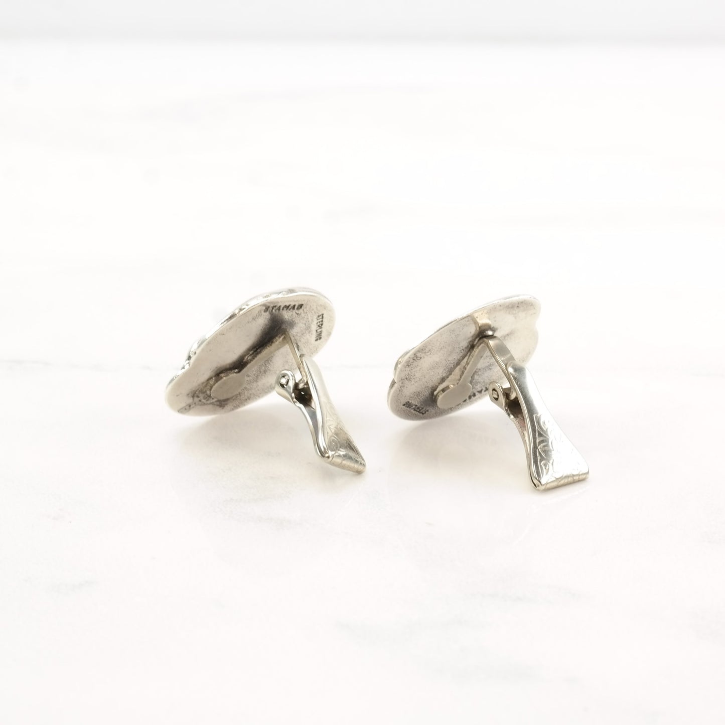 Stamas Sterling Silver Calla Lily Earrings Clip On