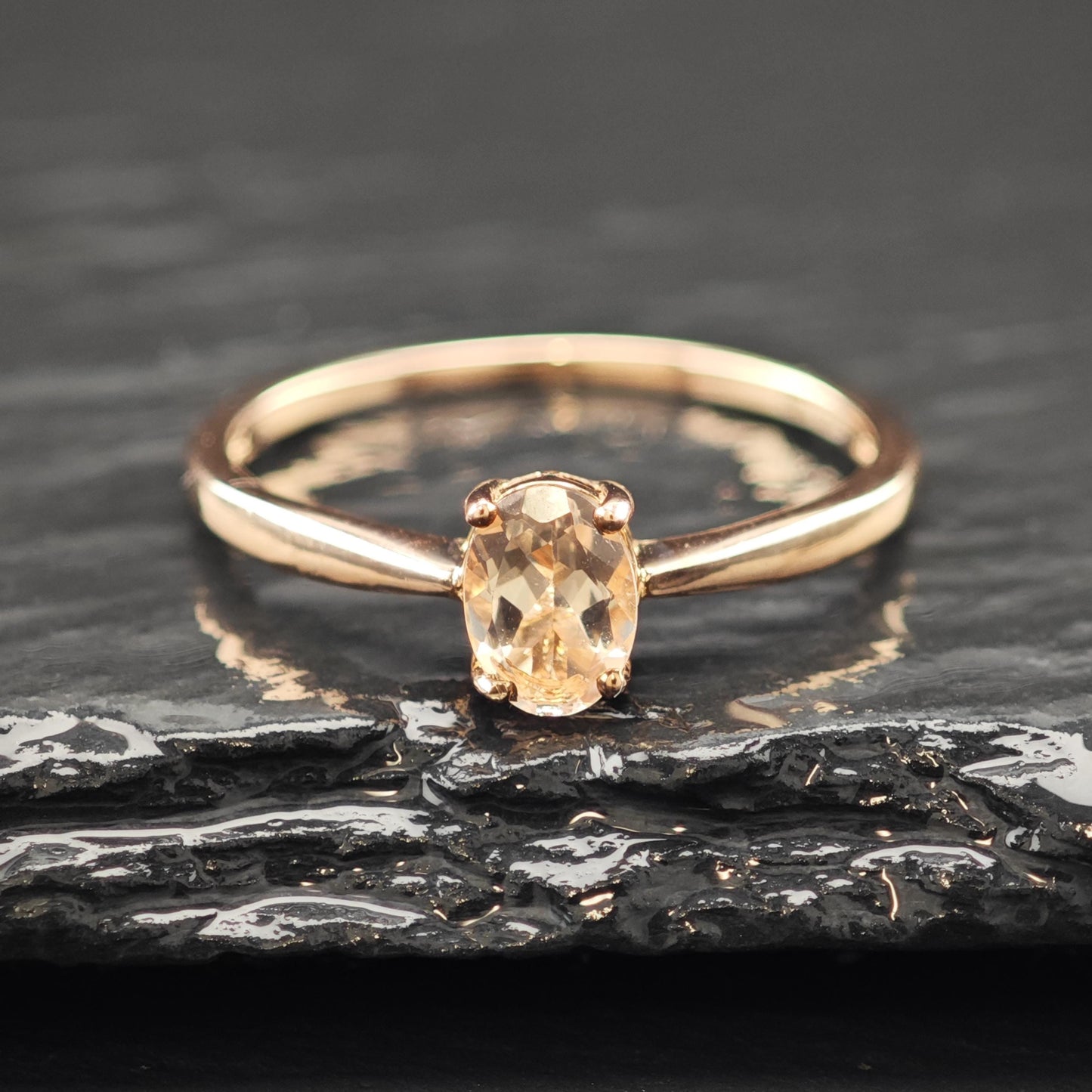 Choice of 14K Rose Gold Plated Morganite Ring Sterling Silver Sz 10 R6171
