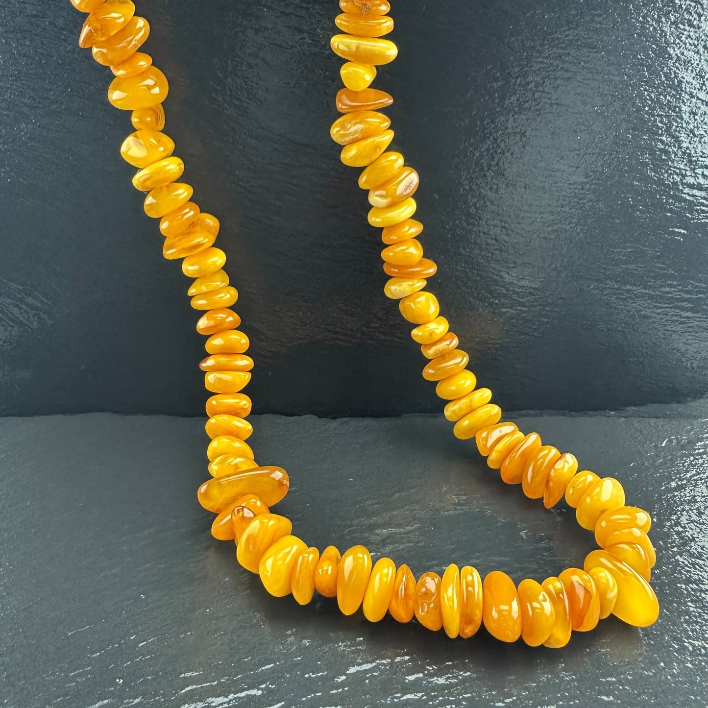 92gm Natural Baltic Amber Bead Necklace Opaque