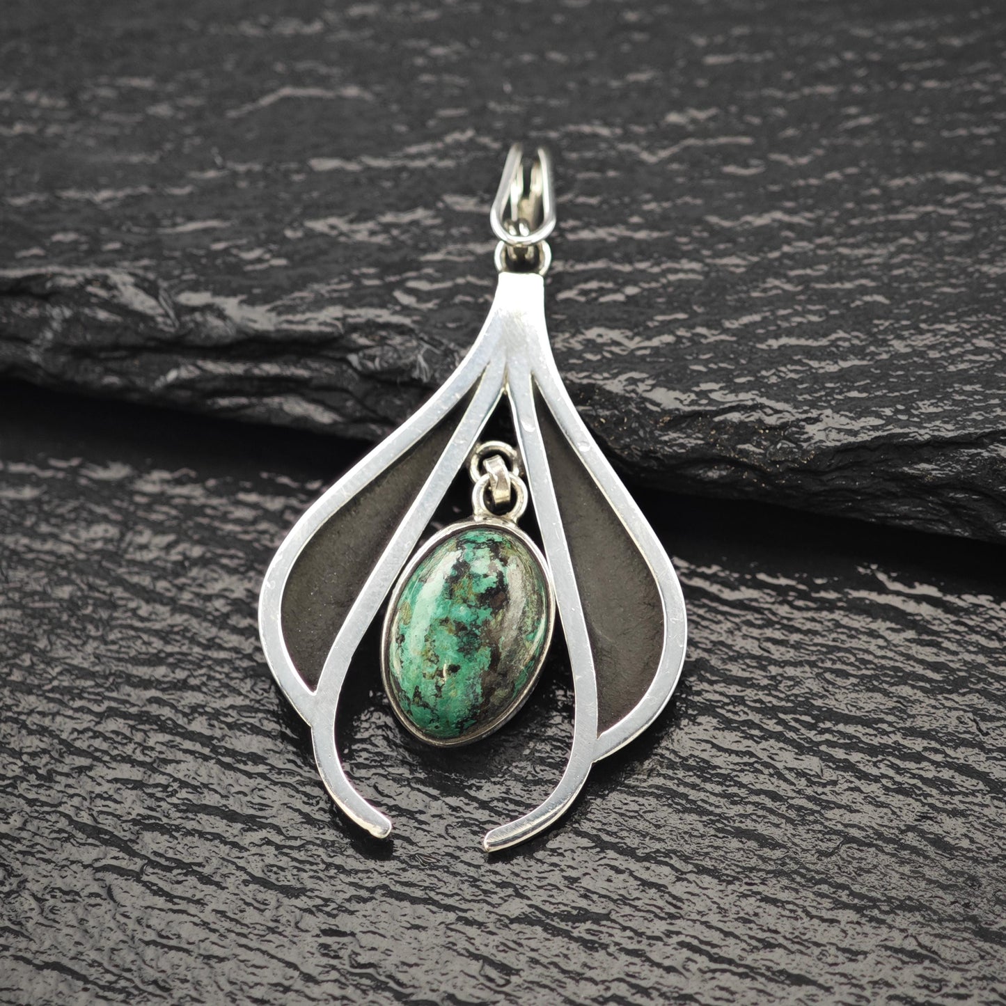 Choice of Green Stone Pendant Sterling Silver P2798