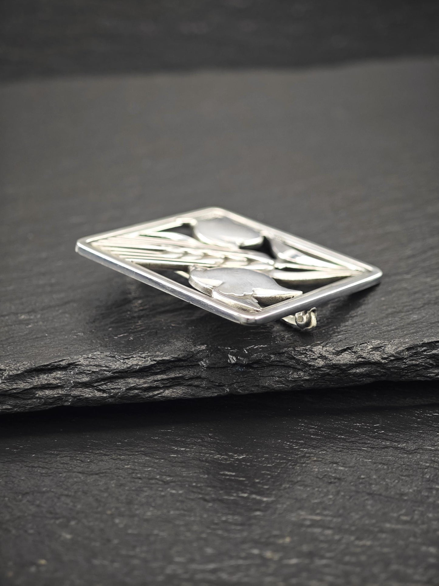 Georg Jensen 250, Floral Birds Brooch Sterling Silver