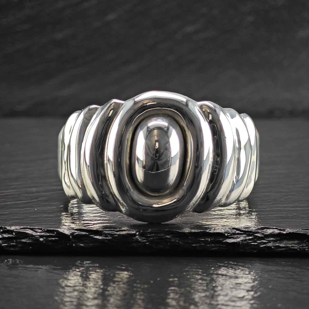 Taxco Ballesteros Modernist Abstract Sterling Silver Cuff Bracelet Sz 6 1/4" BR3193