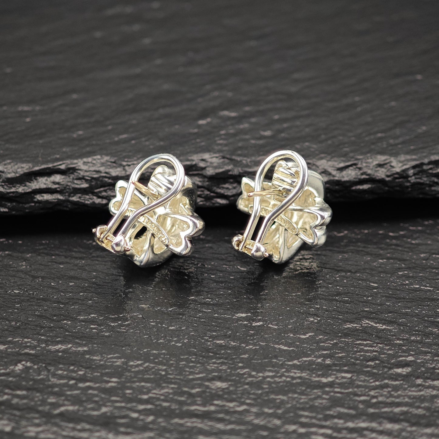 Tiffany & Co Criss Cross, Omega Back Earrings Sterling Silver