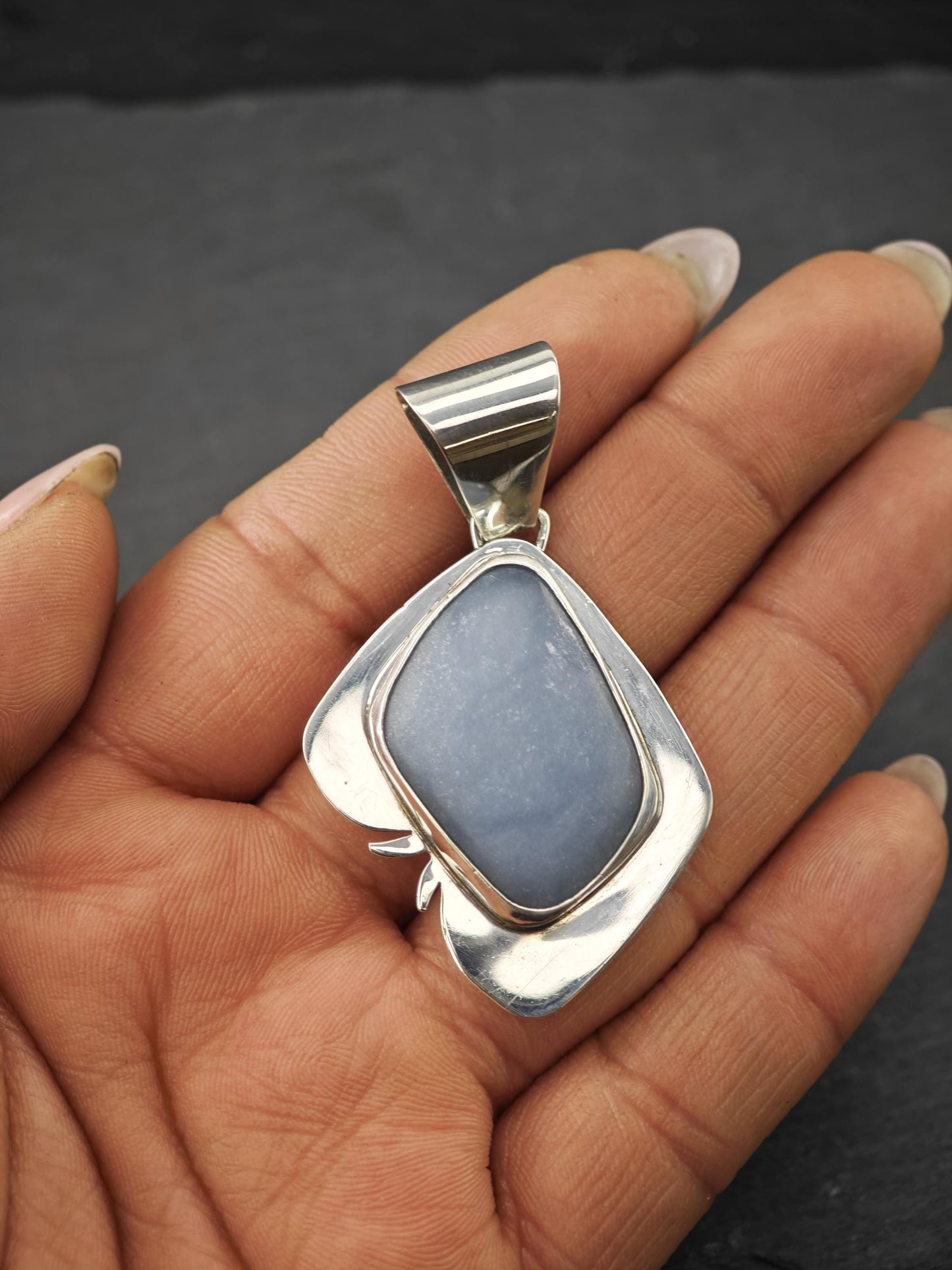 DTR Blue Gemstone Pendant Sterling Silver