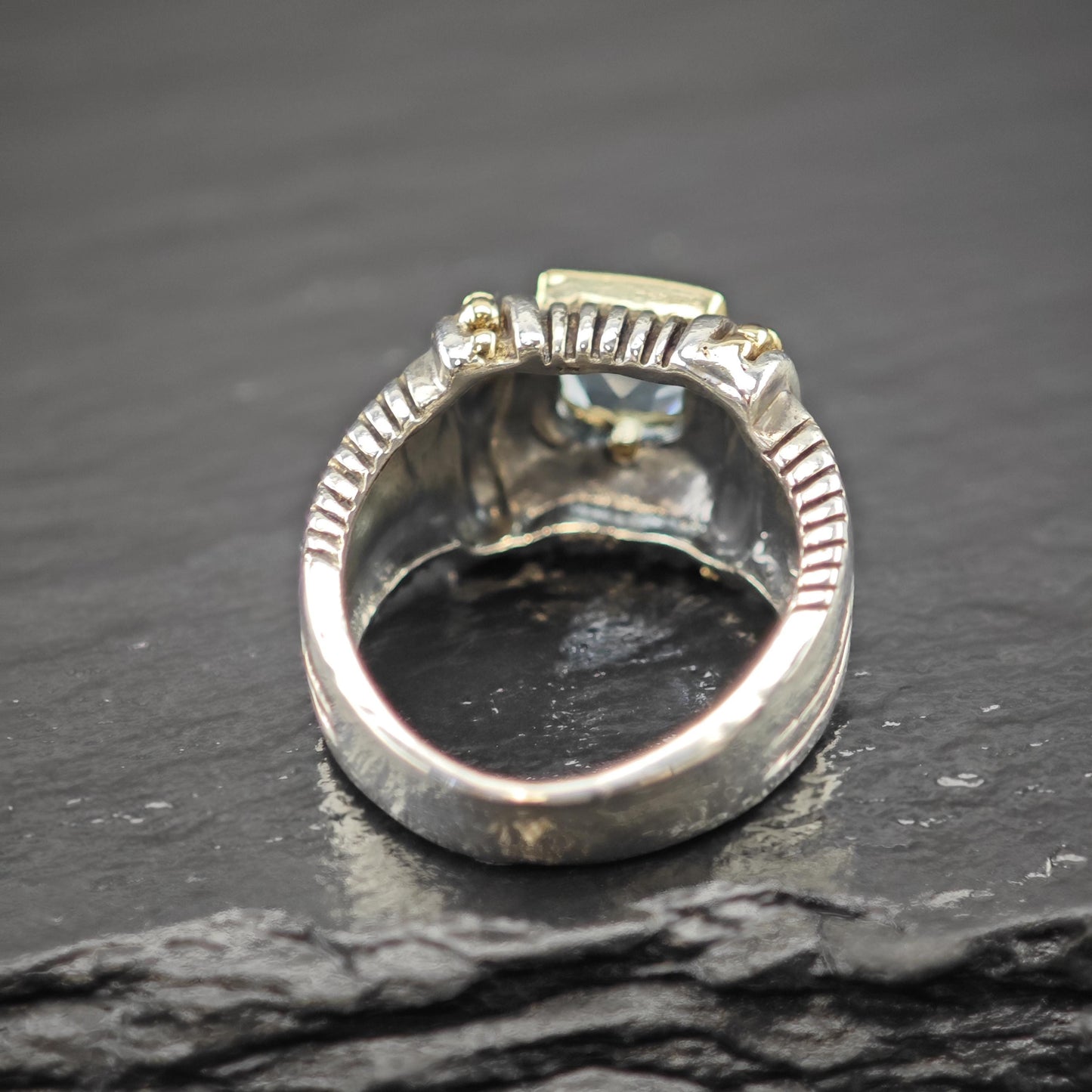 Topaz 14K Gold Accent Ring Sterling Silver Sz 6 1/4