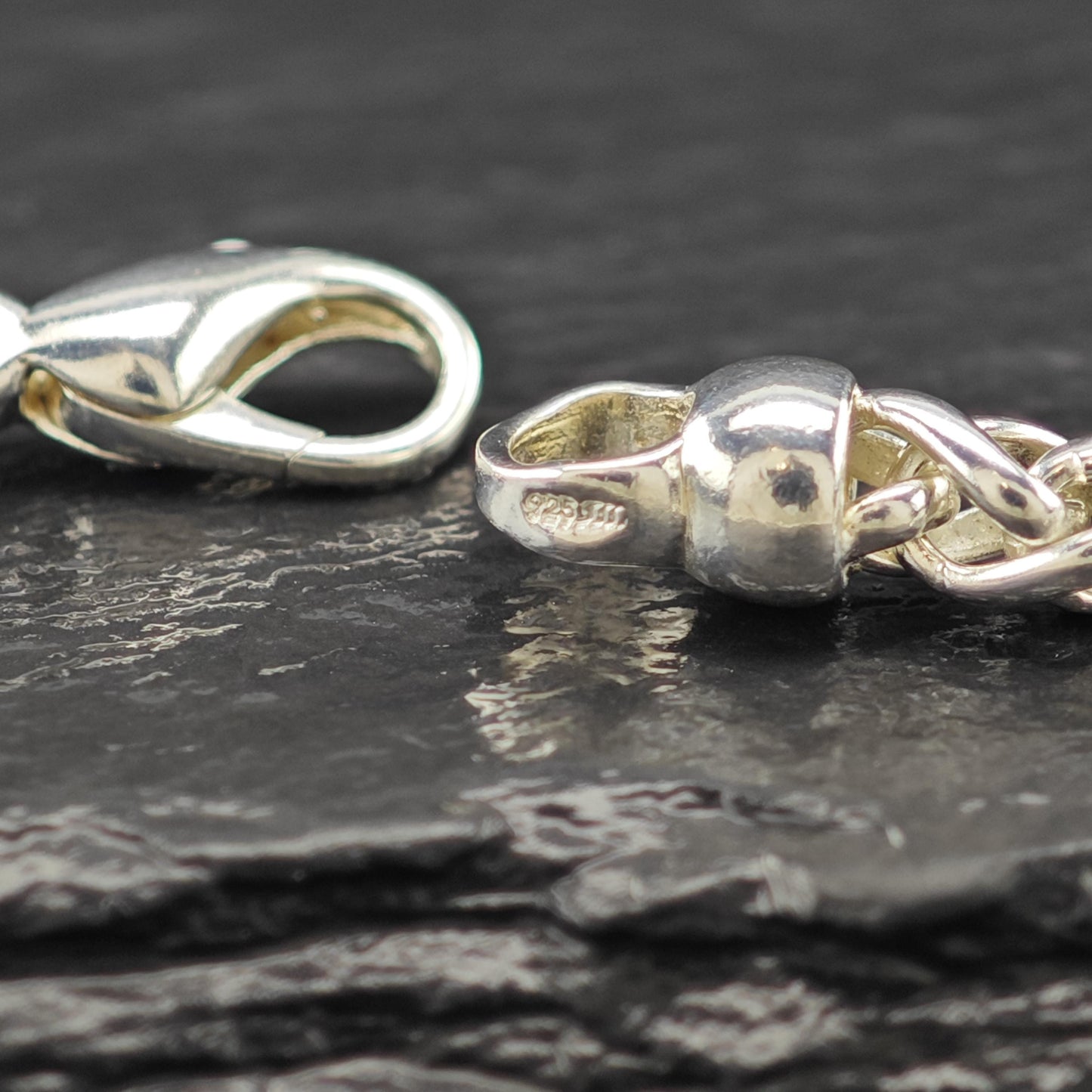 German Made Sterling Silver Spiga, Wheat Chain 4.2mm Rope Chain Necklace