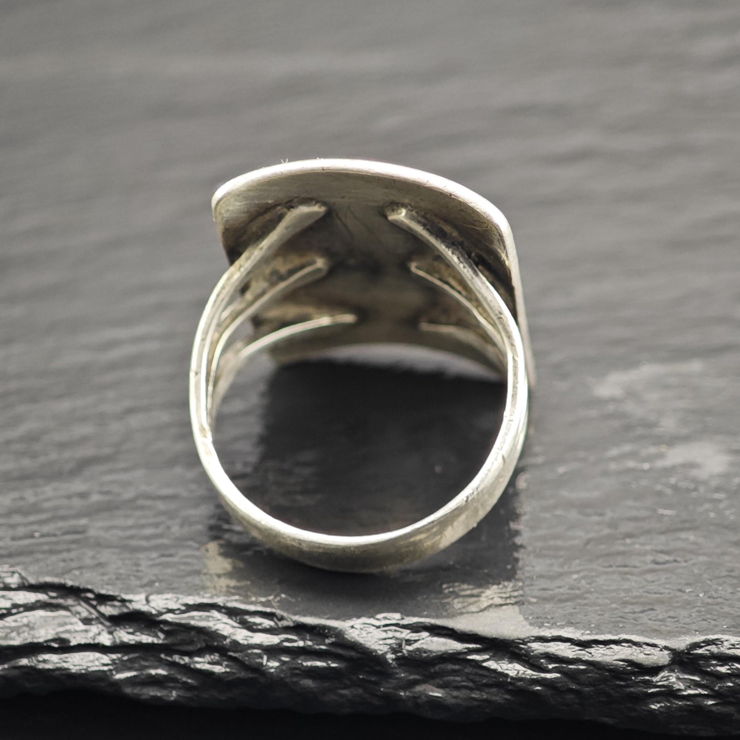 Leonard Haskie Inlay Thunderbird Ring Sterling Silver Sz 12 R6618