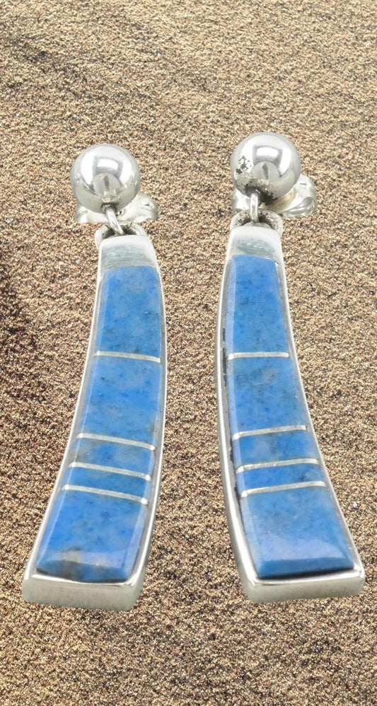 TSF Dangle Earrings Sterling Silver Sodalite Inlay