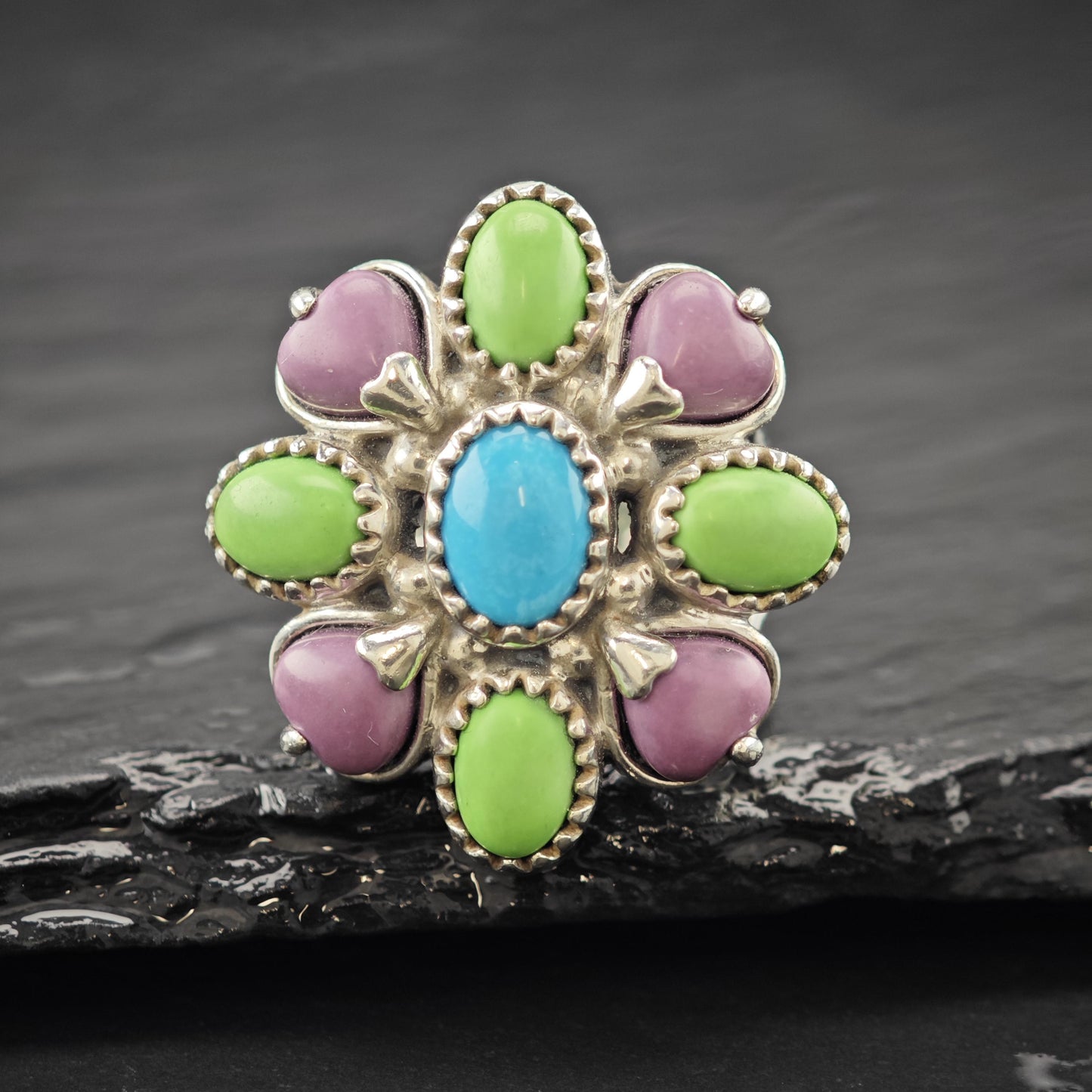 Carolyn Pollack Floral Ring Sterling Silver Size 7