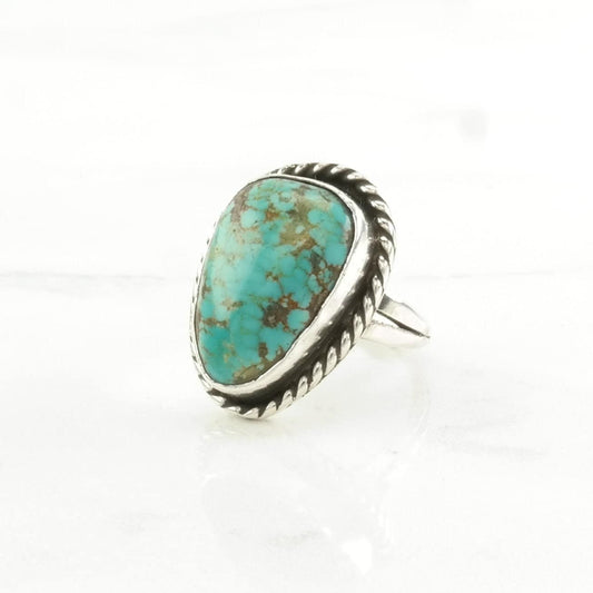 Sterling Silver Ring Turquoise Blue Size 5 3/4