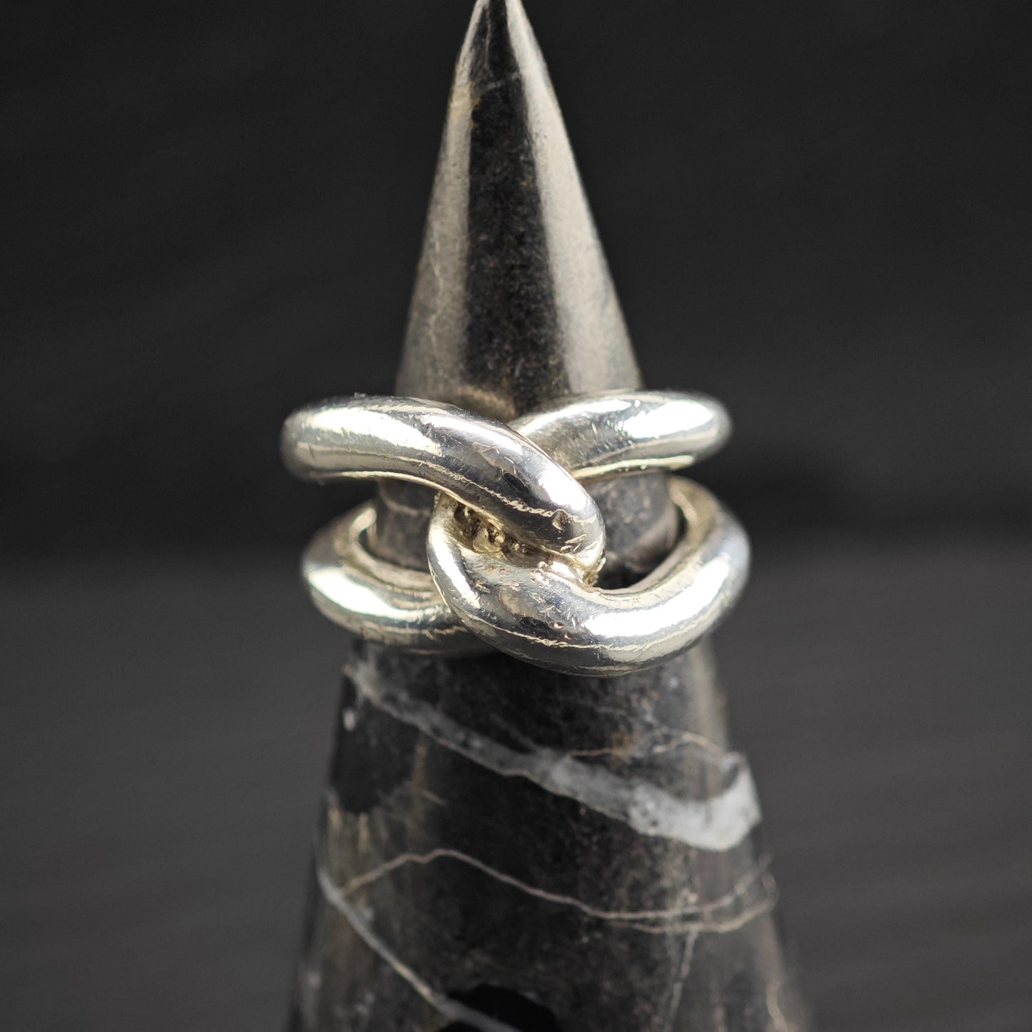 Abstract Knot Ring Sterling Foreign Silver Sz 6 1/4 R6689