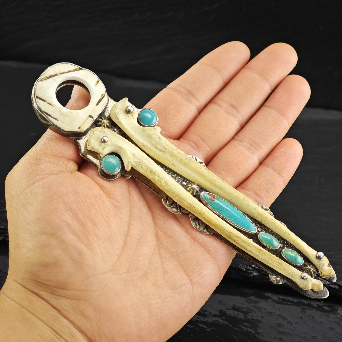 Turquoise Large Artifact by Melanie Deluca Sterling Silver