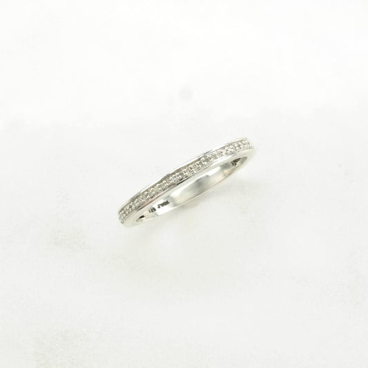 Sterling Silver Ring 1/2 Diamond Band Size 7