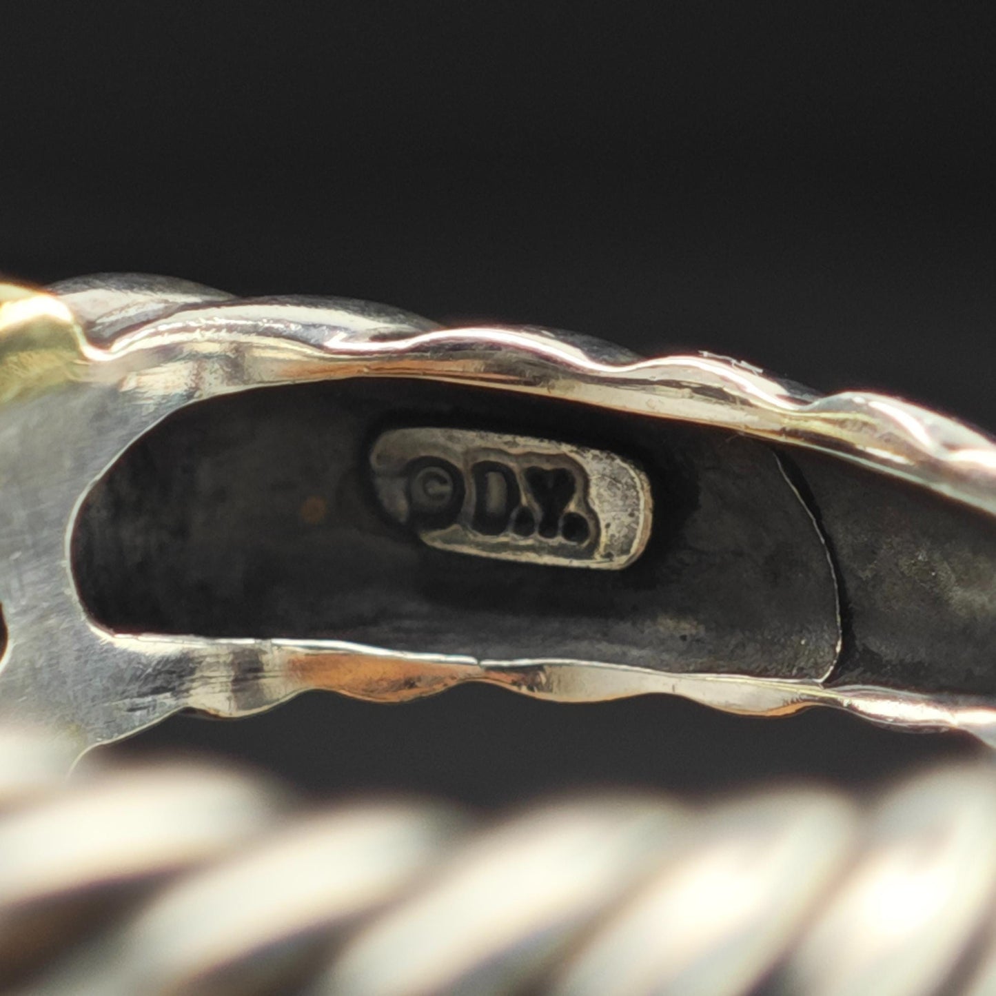 David Yurman Amethyst 14K Gold Accent Ring Sterling Silver