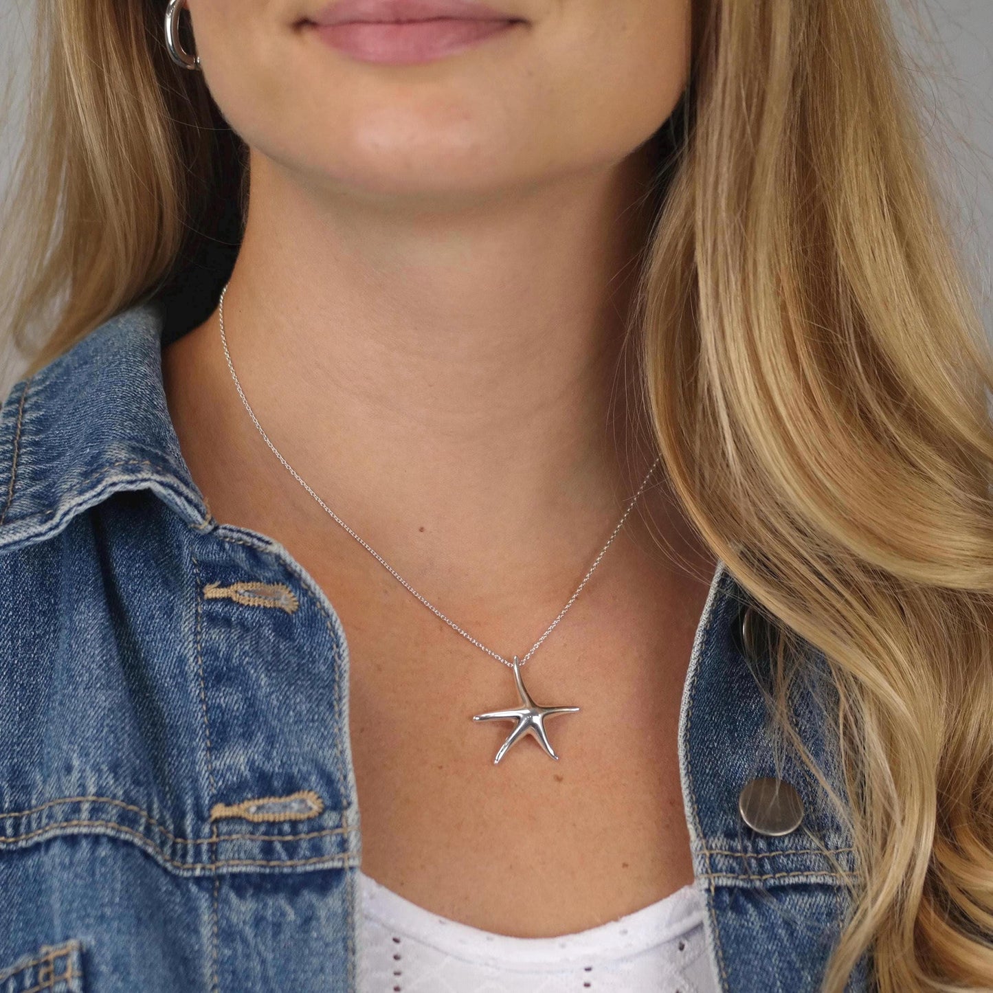 Vintage Tiffany Sea Star Minimalist Necklace Sterling Silver N2534
