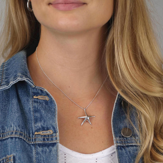 Vintage Tiffany Sea Star Minimalist Necklace Sterling Silver N2534