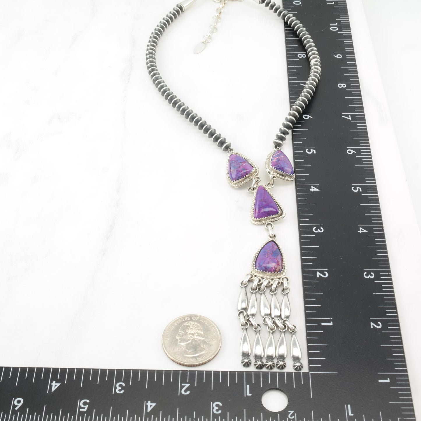 Running Bear Sterling Silver Beaded Necklace N2408