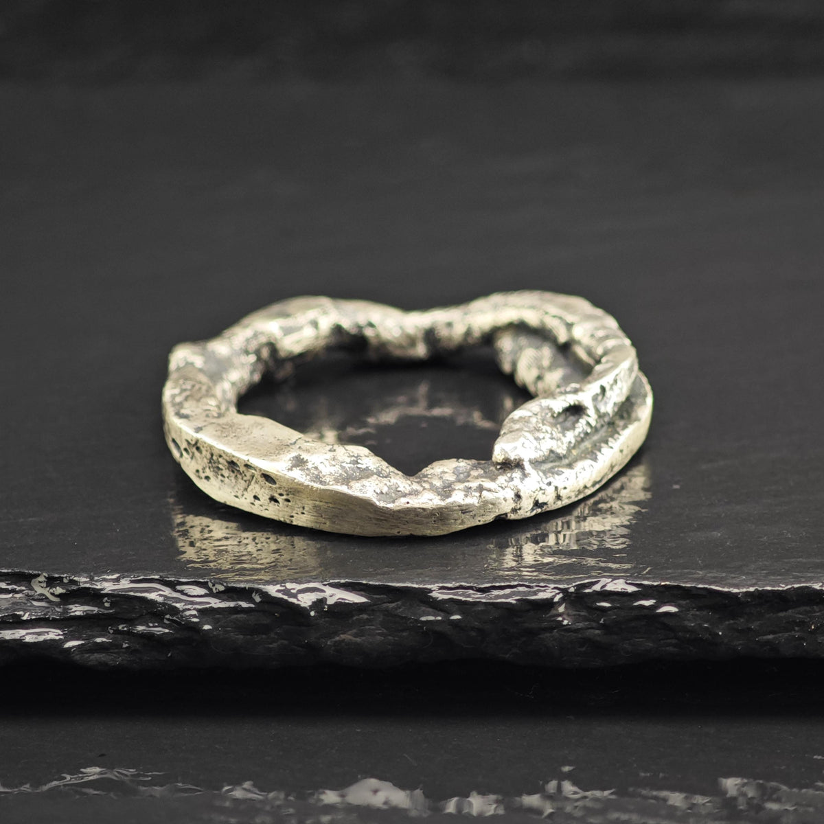Brutalist Circle Sterling Silver Pendant P3090