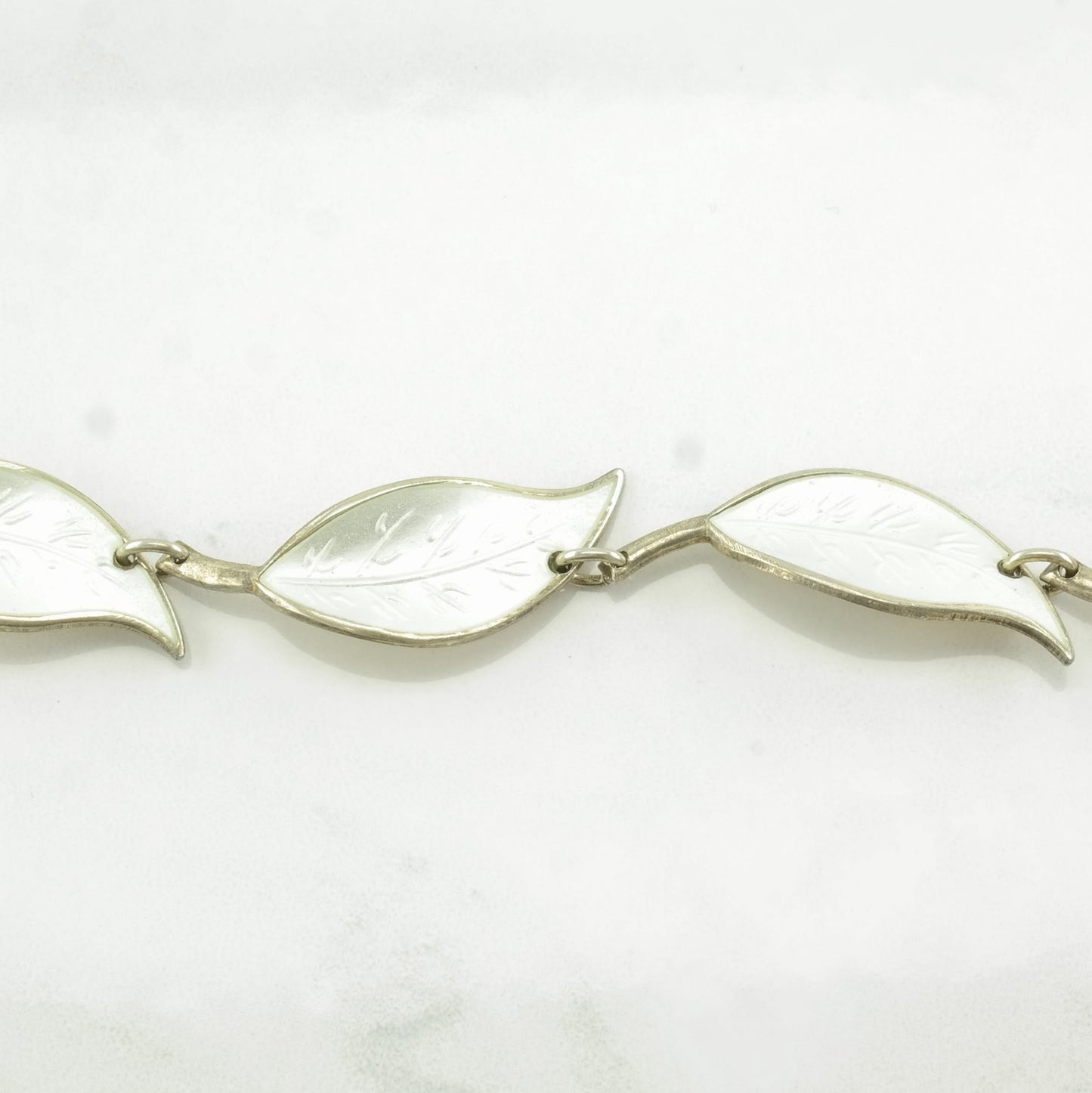 Choice of Vintage Norway Sterling Silver Link Bracelet Enamel, Leaf, Fish