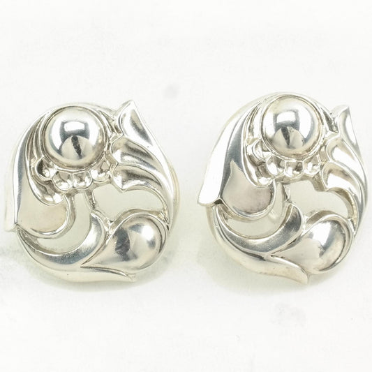 La Paglia Sterling Silver Art Nouveau Style 140 Earrings Screw back