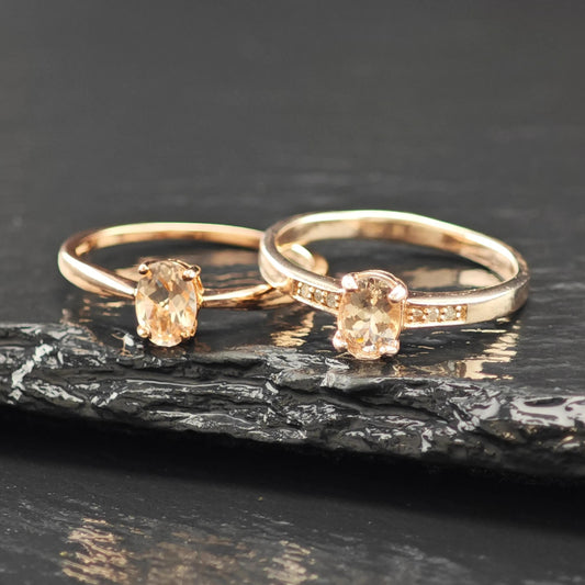 Choice of 14K Rose Gold Plated Morganite Ring Sterling Silver Sz 10 R6171