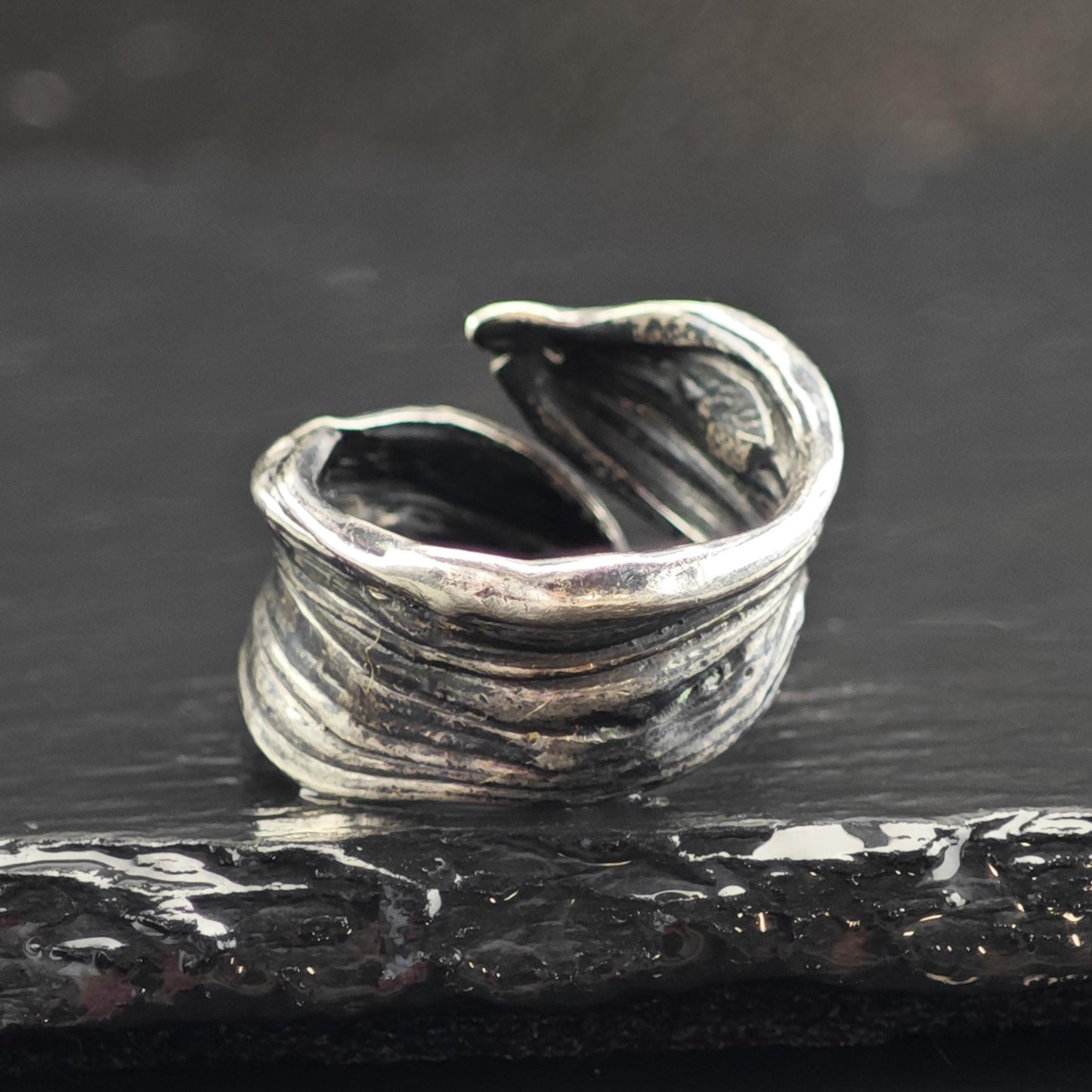 Unique Studio Artist Gold Accent Bypass Sterling silver Ring Sz 6.5 R6558