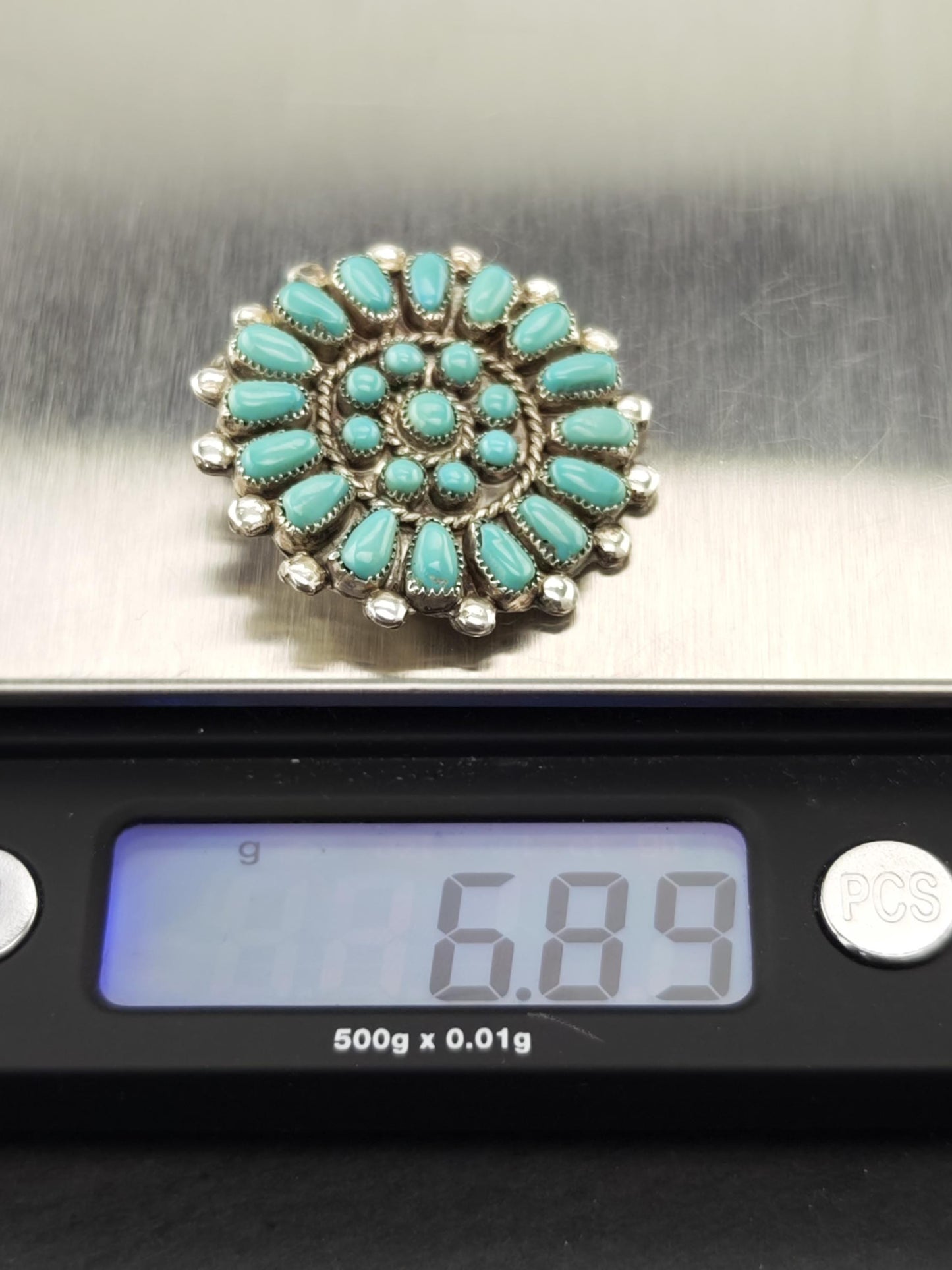 Choice of Native American, Zuni Cluster Brooch/Pendant Sterling Silver