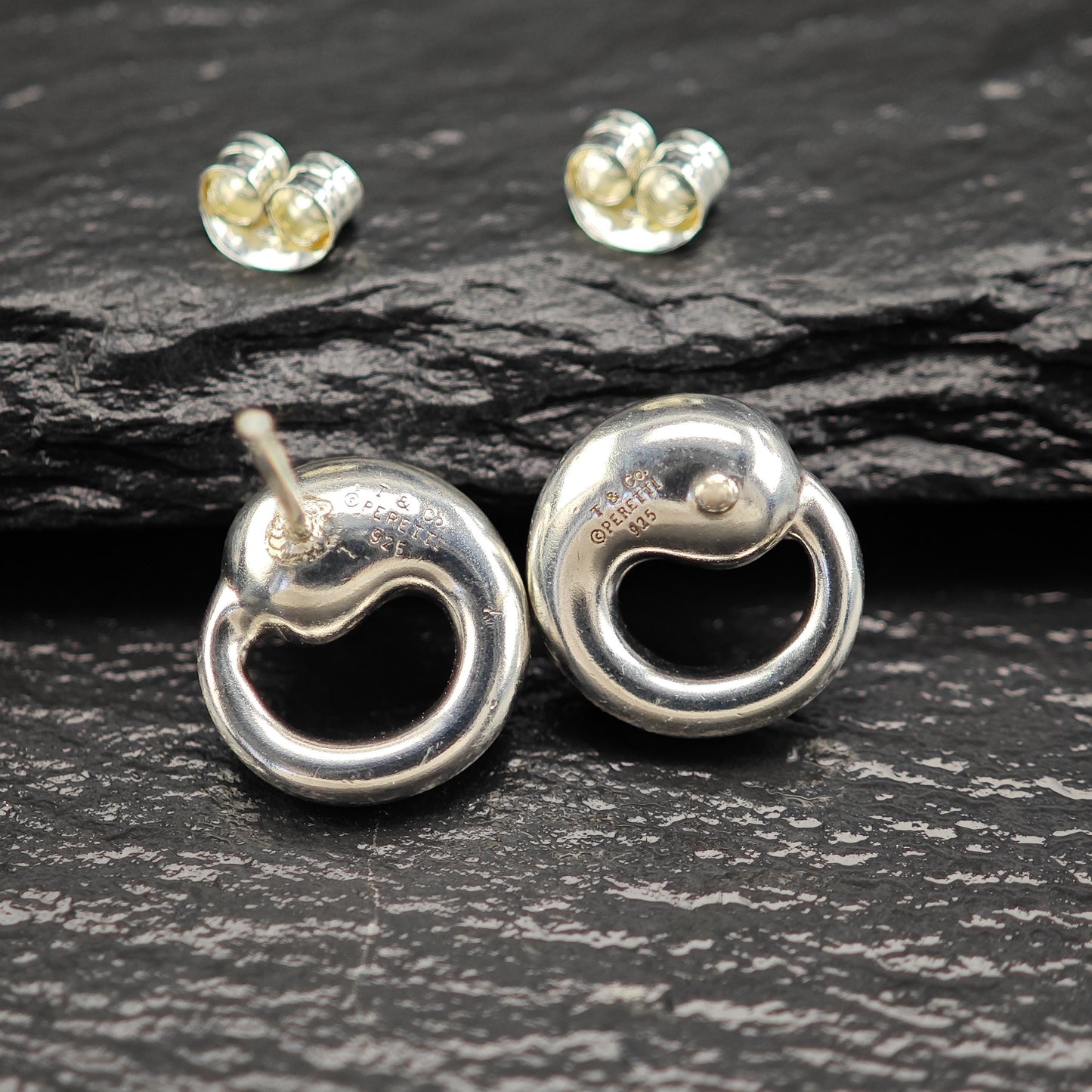 Tiffany & Co Minimalist Sterling Silver Eternal Circle Stud Earrings