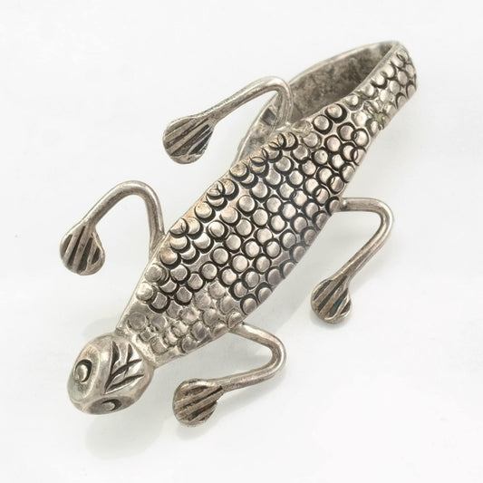 Vintage Lizard Brooch Sterling Silver