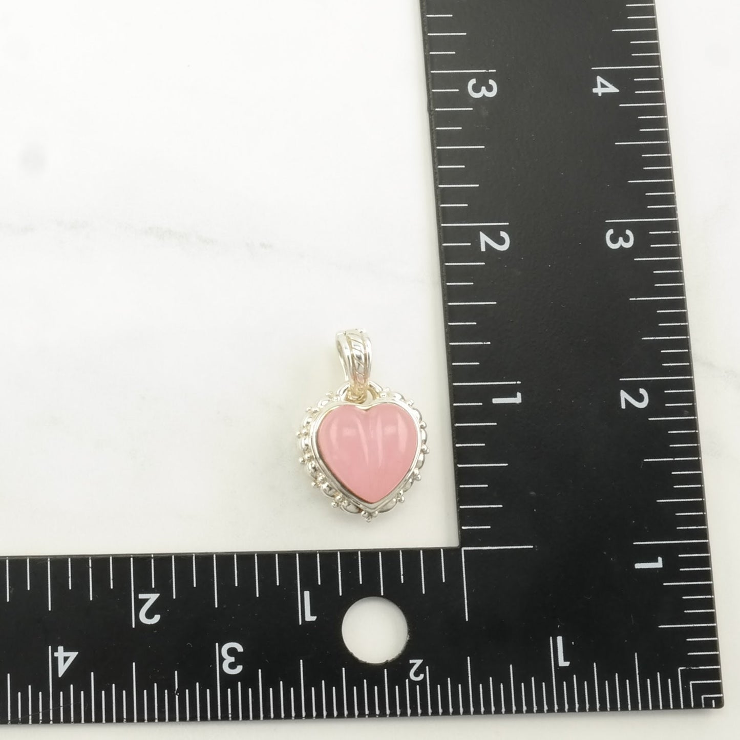 Vintage Judith Ripka Quartz, Chalcedony Heart Sterling Silver Pendant