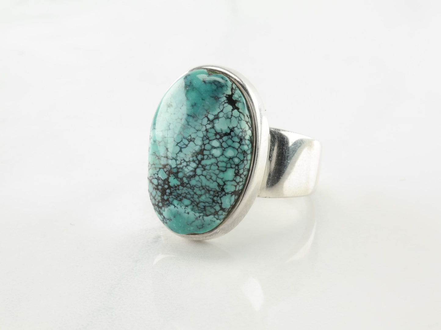 Vintage Southwest Ring Spiderweb Turquoise Sterling Silver Size 8