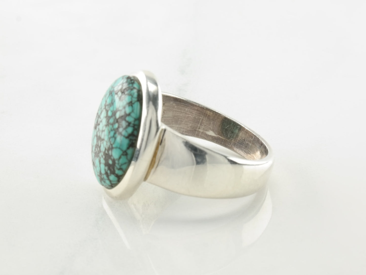 Spiderweb Turquoise Sterling Silver Ring