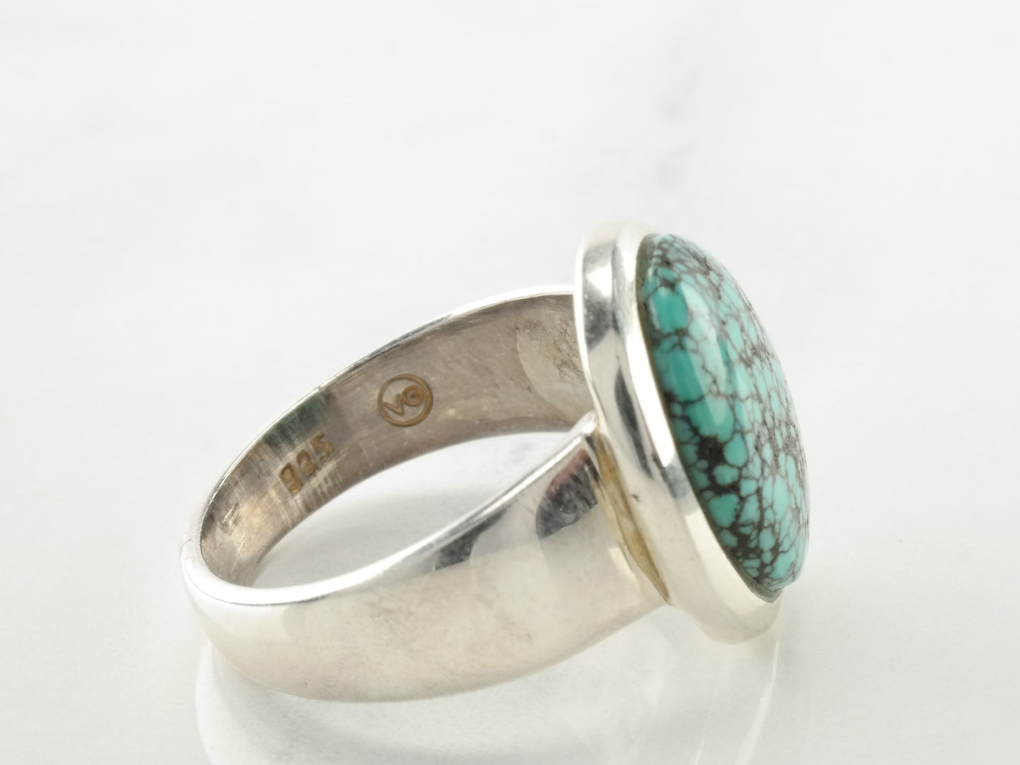 Spiderweb Turquoise Sterling Silver Ring