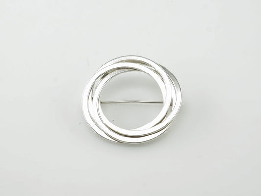 Denmark Minimalist Sterling Silver Circle Brooch